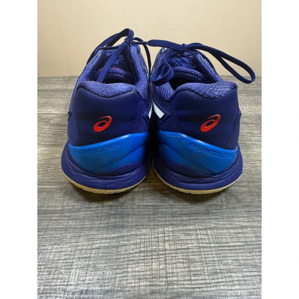 ASICS Gel-Resolution 8 Men Blue White Tennis Shoes 1041A079 Sneaker 9.5